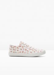 Sneakersy. Białe obuwie sportowe bonprix, bez zapięcia. Za 79.99 zł.
