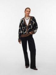 Vero Moda Kardigan w kolorze brązowo-kremowo-czarnym rozmiar: L. Brązowe kardigany Vero Moda, l, bez wzorów, ze splotem. Za 144.95 zł.