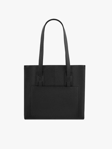 Czarna duża torebka typu shopperka. Czarne shopper Brawo sp. z o.o., bez wzorów, ze skóry, duże, bez dodatków. W wyprzedaży za 314.99 zł.