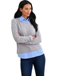 Heine Bluza w kolorze szarym rozmiar: 34. Szare bluzy Heine, bez wzorów, z bawełny, bez kaptura. Za 68.95 zł.