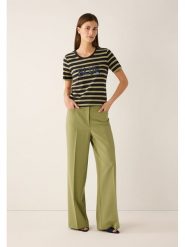 More & More Koszulka w kolorze granatowo-oliwkowym rozmiar: 38. Brązowe bluzki More & More, bez wzorów, bez kołnierzyka, bez ramiączek. Za 144.58 zł.