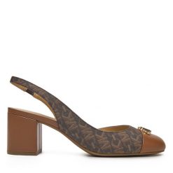 Sandały Michael Kors. Brązowe sandały Michael Kors, bez wzorów, bez obcasa, na słupku, bez zapięcia. Za 639.99 zł.