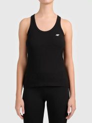 4F Top sportowy w kolorze czarnym rozmiar: XL. Czarne koszulki sportowe 4f, bez wzorów, z materiału, bez ramiączek, outdoorowe. Za 48.50 zł.