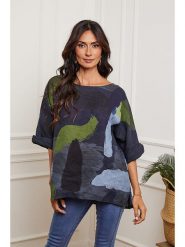Fleur de Lin Lniana bluzka "Krik" w kolorze granatowym rozmiar: XL. Niebieskie bluzki Fleur de Lin, xl, bez wzorów, ze lnu, bez kołnierzyka, bez ramiączek. Za 96.83 zł.
