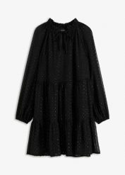 Sukienka tunikowa w połyskujący wzór. Czerwone sukienki bonprix, na imprezę, bez wzorów, bez kołnierzyka, bez ramiączek. Za 189.99 zł.