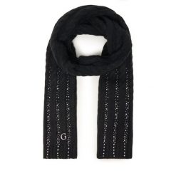 Szalik Guess. Czarne szaliki Guess, z aplikacjami. Za 289.99 zł.