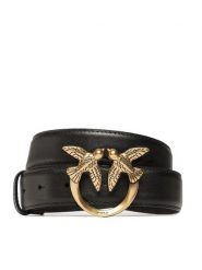 Pinko Pasek Damski Love Berry H3 Belt PE 23 PLT01 100125 A0F1 Czarny. Czarne paski Pinko, bez wzorów, ze skóry. Za 359.99 zł.