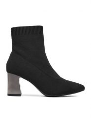 JENNY Botki CEO-R25AW0416 Czarny. Czarne botki Jenny, bez wzorów, z materiału, bez obcasa, na słupku, bez zapięcia. Za 159.99 zł.