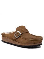 Klapki Birkenstock. Szare klapki Birkenstock, bez wzorów, bez obcasa. Za 449.99 zł.