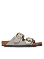 Birkenstock Klapki Arizona Big Buckle Hex 1029391 Szary. Szare klapki Birkenstock, bez wzorów, ze skóry, bez obcasa. Za 579.99 zł.