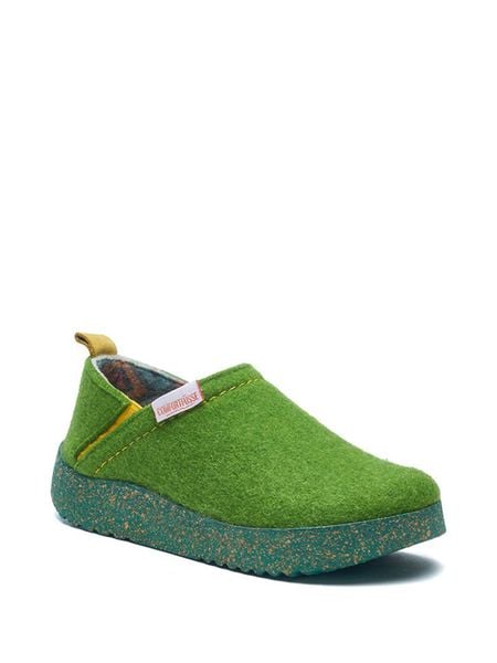 Comfortfusse Kapcie w kolorze zielonym rozmiar: 39. Zielone obuwie domowe Comfortfüße, bez wzorów, z materiału, bez zapięcia. Za 222.94 zł.