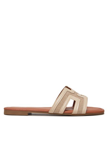 DeeZee Klapki R-28 Beżowy. Brązowe klapki DeeZee, bez wzorów, z materiału, bez obcasa. Za 89.99 zł.