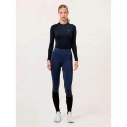 Damskie legginsy jeździeckie z pełną przyczepnością Equestrian Stockholm Dressag. Niebieskie legginsy EQUESTRIAN STOCKHOLM, l, bez wzorów. Za 455.10 zł.
