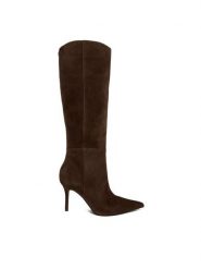 Guess Kozaki FLFGRS SUE11 Brązowy. Brązowe kozaki Guess, ze skóry, bez obcasa, na szpilce, bez zapięcia. Za 899.99 zł.