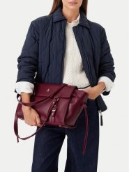 Beverly Hills Polo Club Torebka EO-BHPC-C-026-10 Bordowy. Czerwone torebki klasyczne Beverly Hills Polo Club, bez wzorów, ze skóry, bez dodatków. Za 299.99 zł.