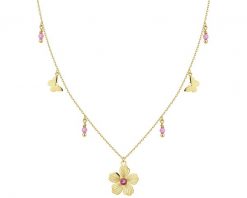 Złoty naszyjnik z cyrkoniami - kwiat, motyle. Żółte naszyjniki Apart, z cyrkonią, złote. Za 999.00 zł.