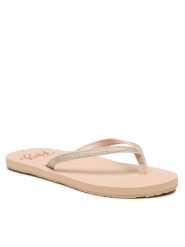 Roxy Japonki ARJL100673 Złoty. Żółte klapki Roxy, bez wzorów, z tworzywa sztucznego, bez obcasa. Za 59.99 zł.