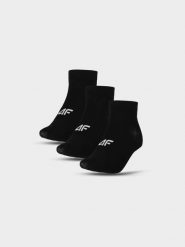 4F Skarpety casual za kostkę (3-pack) damskie - czarne 39-42. Czarne skarpety 4f, bez wzorów, z bawełny. Za 49.99 zł.