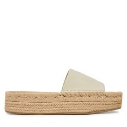 Klapki Calvin Klein. Niebieskie klapki Calvin Klein, bez wzorów, bez obcasa. Za 409.99 zł.