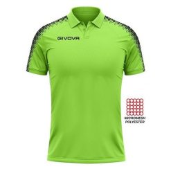 Sportowa koszulka polo Givova Apple Green 2xl. Czarne koszulki polo Givova, bez wzorów, z materiału, bez ramiączek, do piłki nożnej. Za 95.18 zł.