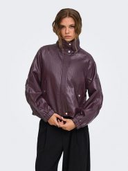 ONLY Kurtka przejściowa w kolorze fioletowym rozmiar: XL. Różowe kurtki Only, xl, bez wzorów, ze skóry, bez kaptura. Za 219.95 zł.