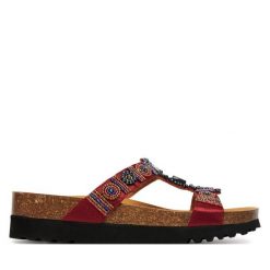 Klapki Scholl. Czerwone klapki Scholl, bez wzorów, bez obcasa. Za 319.99 zł.