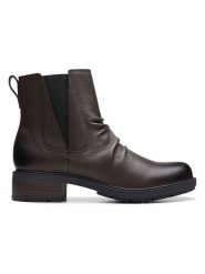 Clarks Skórzane botki "Hearth Rose" w kolorze brązowym rozmiar: 37. Brązowe botki Clarks, bez wzorów, bez obcasa, bez zapięcia. Za 220.12 zł.