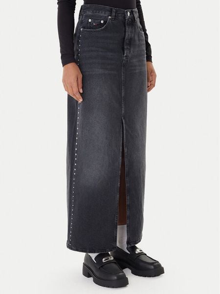 Tommy Jeans Spódnica jeansowa Layla DW0DW21576 Czarny Regular Fit. Czarne spódnice Tommy Jeans, bez wzorów, z bawełny. Za 519.99 zł.