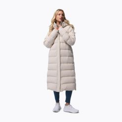 Płaszcz puchowy damski Columbia Amaze Puff Long Hooded. Brązowe płaszcze Columbia, bez wzorów, z puchu, bez kaptura. Za 1,199.00 zł.