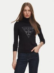 Guess Golf W6BR54 Z1455 Czarny Regular Fit. Czarne golfy Guess, xs, z aplikacjami, z wiskozy, bez ramiączek. Za 344.99 zł.