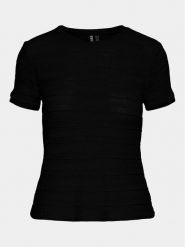 Pieces T-Shirt Agda 17148867 Czarny Loose Fit. Czarne t-shirty Pieces, m, bez wzorów, z bawełny, bez kołnierzyka, bez ramiączek. Za 49.99 zł.