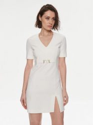 TWINSET Sukienka koktajlowa 241TP2275 Écru Regular Fit. Sukienki Twinset, bez wzorów, z wiskozy, wizytowe, bez kołnierzyka, bez ramiączek. Za 419.99 zł.