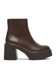 DeeZee Botki CEO-XT1122 Brązowy. Brązowe botki DeeZee, bez wzorów, z materiału, bez obcasa, na słupku, bez zapięcia. Za 179.99 zł.