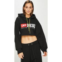 Diesel - Bluza. Białe bluzy Diesel, l, z aplikacjami, z bawełny, z kapturem. W wyprzedaży za 359.90 zł.