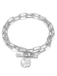 Eclat d'Argent Srebrna bransoletka z elementem ozdobnym rozmiar: onesize. Szare bransoletki Eclat d'Argent, srebrne. Za 304.99 zł.