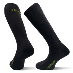 Skarpety narciarskie kompresyjne z wełny Merino Teko ecoSKI PRO Compression. Czarne skarpety TEKO, bez wzorów, z elastanu. Za 67.00 zł.