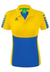 Damska koszulka polo Erima Six Wings. Niebieskie koszulki polo Erima, bez wzorów, z materiału, bez kołnierzyka, bez ramiączek. Za 172.00 zł.