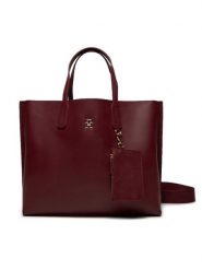 Tommy Hilfiger Torebka AW0AW17335 Bordowy. Czerwone torebki klasyczne TOMMY HILFIGER, bez wzorów, ze skóry, bez dodatków. Za 489.99 zł.