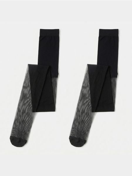 Rajstopy 15 DEN 2 pack - czarny. Czarne rajstopy i pończochy Sinsay, l, bez wzorów. Za 17.99 zł.