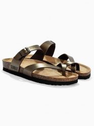 Sunbay Japonki "Tulipe" w kolorze złotym rozmiar: 36. Żółte klapki Sunbay, bez wzorów, z otwartym noskiem, bez obcasa. Za 166.88 zł.
