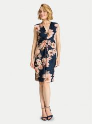 Swing Sukienka koktajlowa 5AK14700 Granatowy Regular Fit. Niebieskie sukienki Swing, bez wzorów, z syntetyku, wizytowe, bez kołnierzyka, bez ramiączek. Za 599.99 zł.