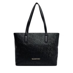 Torebka Valentino. Czarne shopper Valentino, bez wzorów, bez dodatków. Za 749.99 zł.