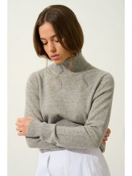 AUTHENTIC CASHMERE Kaszmirowy sweter "Eileen" w kolorze szarym rozmiar: M. Szare swetry AUTHENTIC CASHMERE, m, bez wzorów, z kaszmiru, bez ramiączek. Za 369.99 zł.