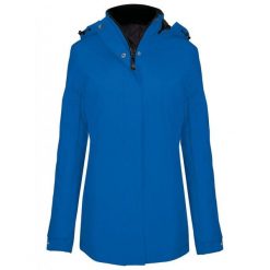 Parka dla kobiet Kariban. Niebieskie parki KARIBAN, m, z materiału, bez kaptura. Za 290.50 zł.