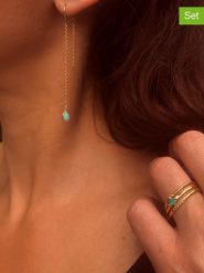 Les Petites Précieuses Pozłacane pierścionki (3 szt.) z diamentami i szafirami rozmiar: 58. Zielone pierścionki Les Petites Précieuses, z diamentem, pozłacane. Za 367.22 zł.