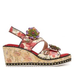 Sandały Laura Vita. Sandały Laura Vita, bez wzorów, bez obcasa, na koturnie, bez zapięcia. Za 429.99 zł.