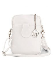 Lia Biassoni Skórzana torebka "Paglia" w kolorze białym na telefon - 15 x 20 x 1 cm rozmiar: onesize. Białe torby na ramię Lia Biassoni, bez wzorów, z materiału, przez ramię, bez dodatków. Za 130.99 zł.