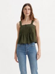 Levi´s Top w kolorze khaki rozmiar: XS. Brązowe topy s, bez wzorów, z bawełny, bez kołnierzyka, bez ramiączek. Za 88.02 zł.