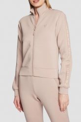 GUESS Różowa bluza damska z lampasami New Allie Scuba, Rozmiar M. Czerwone bluzy sportowe Guess, m, z aplikacjami, z materiału, bez kaptura. W wyprzedaży za 239.99 zł.