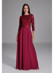 SWING Sukienka w kolorze czerwonym rozmiar: 44. Czerwone sukienki Swing, bez wzorów, z koronki, bez kołnierzyka, bez ramiączek, maxi. Za 304.99 zł.